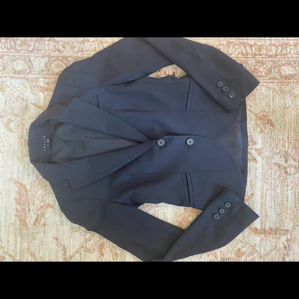 Theory black blazer double buttons. Size 4